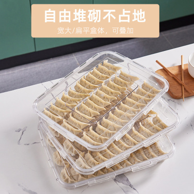 Kitchen with Lid Dumplings Box Household Pet Transparent Refrigerator Storage Box Frozen Storage Box Eggs Preservation Box for Fruit and Vegetables