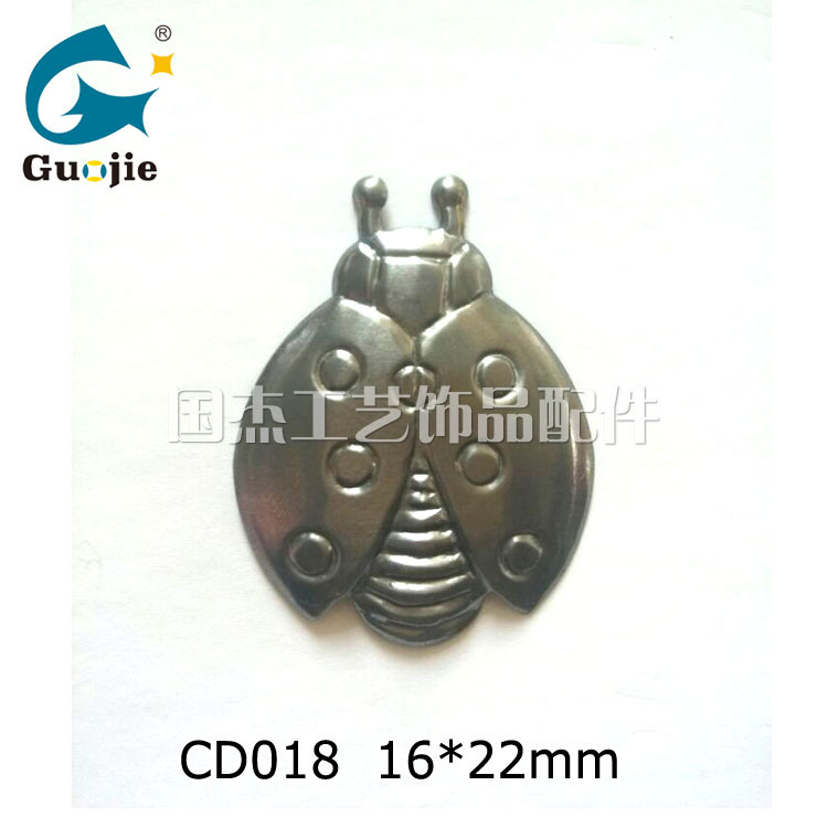 铁艺立体有弧度金属瓢虫甲虫冲压件 户外欧式花园昆虫插件