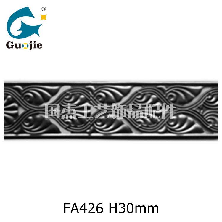 金属镂空鱼鳞花纹冲压五金板条花边宁波铁艺黑胚工艺品冲网配件厂