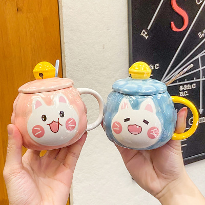 Korean Cartoon Cute Bell Cat Ceramic Cup Creative Advertising Gift Cup Good-looking Personalized for Girls Mug