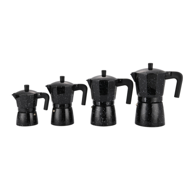Italian 6cups Aluminum Espresso Manual Coffee Maker Black 