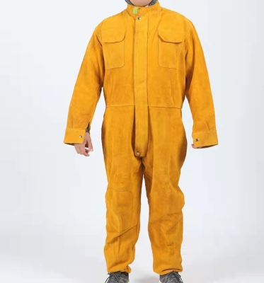 Cowhide Anti-Resistance Welder's Workwear One-Piece Welder's Workwear Anti-Scald Labor Protection Welding Overalls