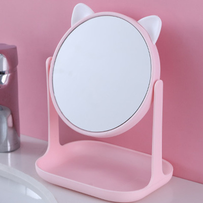 Ins Desktop Desktop with Storage Cosmetic Mirror European Dormitory Girl Heart Princess Mirror Beauty and Makeup Mirror