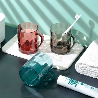 Dormitory Gargle Cup Handle Tooth Mug Couple Cup Put Toothbrush Set Household Plastic Tooth Mug Teeth Brushing Cup