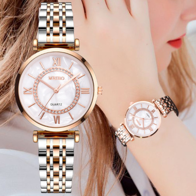 2020 TikTok Gold Quartz Watch Stylish Graceful Simple Wrist Watch Alloy Steel Belt Women's Watch