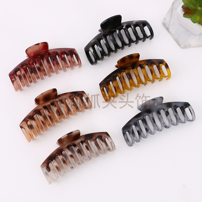 Korean Style Large Barrettes Updo Hair Fall Not Bad Bright Black Grip TikTok Same Style Department Store Stall Head Accessories Wholesale