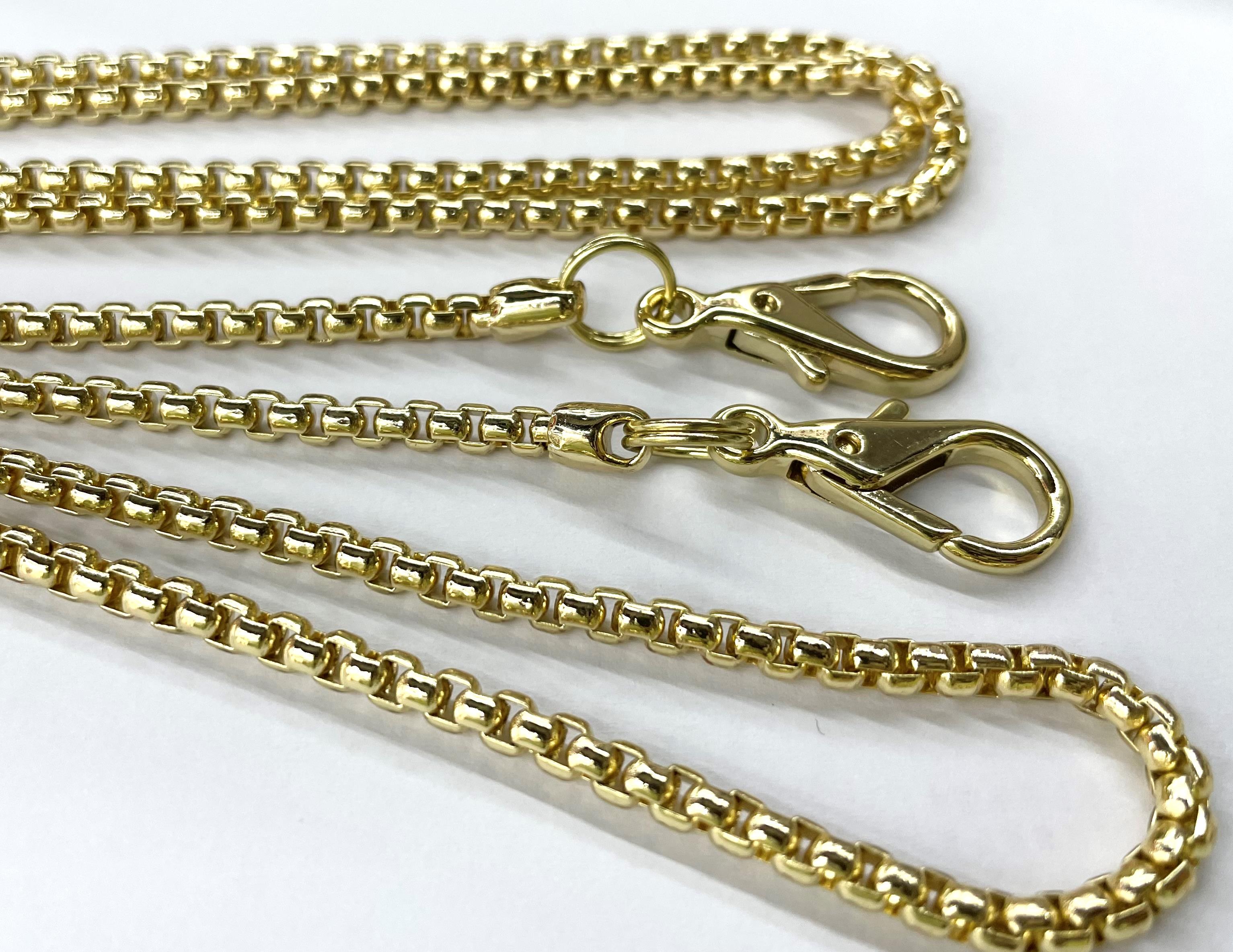 基业五金链条浅金卜缐盒仔链 箱包金属圆链 服饰各种尺寸规格定制