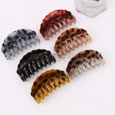 Leopard Print Spot New Retro Easy Matching Acrylic Jaw Clip Female Back Head Updo Shark Clip Hairpin Elegant Hairpin