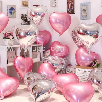 Factory Direct Sales Aluminum Balloon Romantic Decoration Birthday Love Decoration Peach Heart