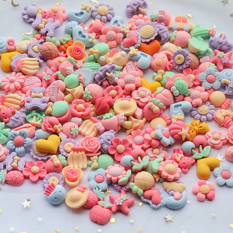 混款磨砂手工制作DIY树脂配件 儿童发饰材料 贴片卡通饰品配件