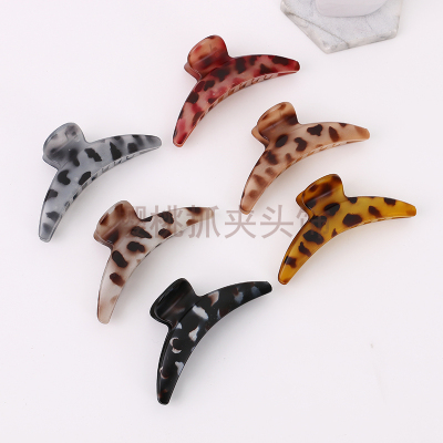 Korean New Barrettes Eight-Character Cross Cellulose Acetate Sheet Leopard Print Sweet Grip Wind Cool Girl Shark Clip