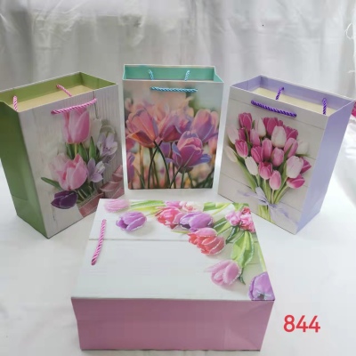 Valentine's Day Mother's Day Flowers Gift Bag Festival Gift Bag Paper Bag Handbag Dusting Powder in Stock