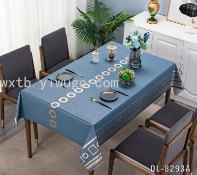 Pvc Light Luxury Simple Tablecloth Waterproof Oil-Proof Tablecloth Printed Tablecloth 1.37*20M a Roll