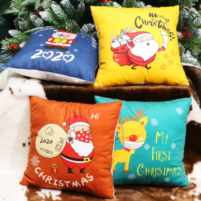Amazon New Home Simple Ins Style Christmas Pillow Cover Car and Sofa Cushion Cover Digital Printing