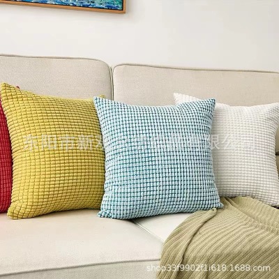 New Plain Short Plush Cushion Cover Corn Pillow Cover Short Wool Cushion Red Pillow Cover Wholesale
