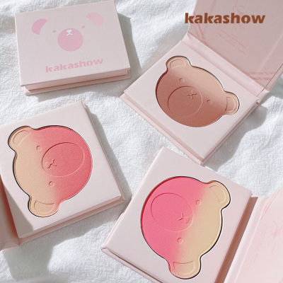 Bear Gradient Blush Contour Compact Delicate Not Easy to Fly Pink Warm Color Blush Natural Nude Makeup Blush for Women