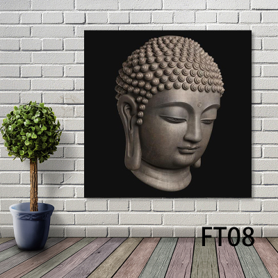 Religious Buddha Head Hanging Painting Implication Painting Atmospheric Buddhist Decorative Painting Buddhist Hall Buddha Head Buddha Hand Spray Painting Freehand Canvas Painting