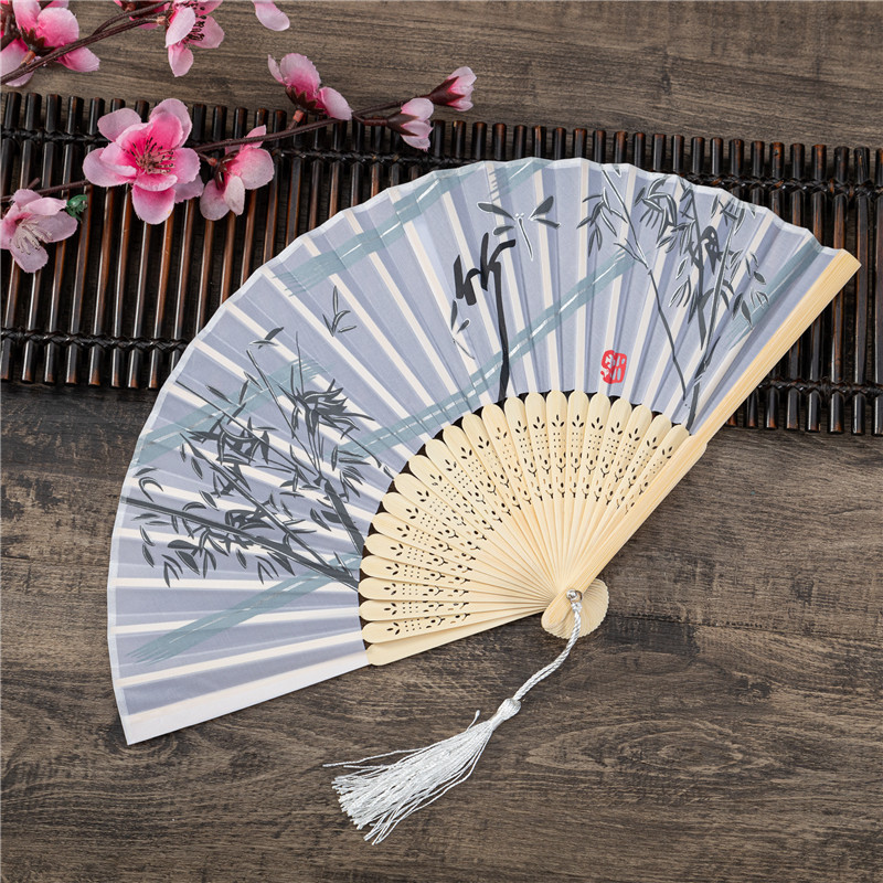 中国风折扇桃花扇舞蹈扇小折叠扇古风古典复古旗袍女扇子摄影道具