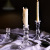 Nordic Glass Household Retro Candlelight Dinner Lamp Props Light Luxury American Candle Holder Dining Table Romantic Candlestick Ornaments