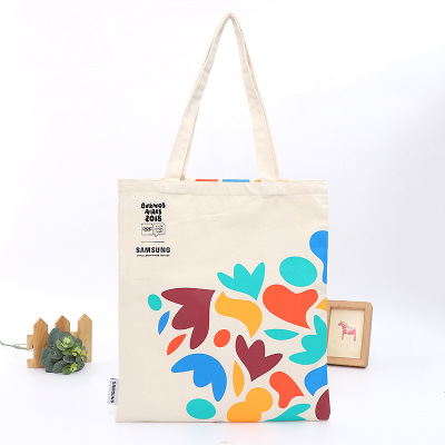 Spot Goods Portable Folding Canvas Bag Custom Blank Environmentally Creative Cotton Bag Custom Printing Zip Shopping Bag