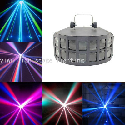 Factory Direct Sales Led Double-Layer Black Iron Colorful Laser Butterfly Lamp Rotating Bar Stage Light Speed Lamp Flash Light