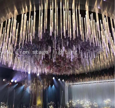 Factory Direct Sales New Led Wedding Stage Hotel Luminous 10-Head Acrylic Stick Chandelier Bubble Frosted Stick