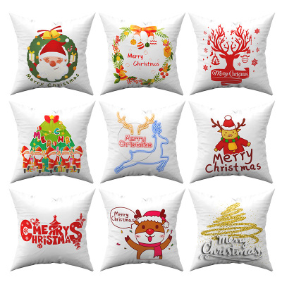 Cross-Border Amazon Christmas Pillow Christmas Elk Letter Pillow Couch Pillow Christmas Pillow Cover