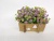 New Wooden Fence Basin with Pink Starry Bonsai Fake Flower Decoration Living Room Dining Room and So on