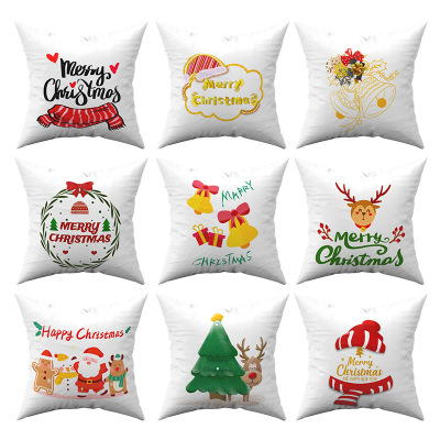 2021 European and American Christmas Pillow Exclusive for Cross-Border Factory Custom Pillow Santa Claus Pillow and Cushion Cover