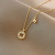 Korean Style Ins Style Fashion H Letter Titanium Steel Necklace Female Online Influencer Simple Graceful Full Diamond Clavicle Chain Design Pendant