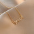 Dongdaemun Fashion Ins Letter Titanium Steel Necklace Simple Fashion Rhinestone Zircon Pendant Cold Style Clavicle Chain