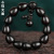 Thunder Wood Bracelet Men Ebony Beads Carved Lotus Six Words Mantra Buddha Beads Rosary Bracelet Factory Wholesale