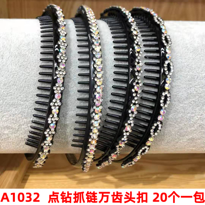 A1032 Spot Drill Grab Chain Teeth Head Buckle Barrettes Hair-Hoop Headband Hairpin Hair Ornaments Two Yuan Store