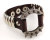 Pe60 Factory Supply Foreign Trade European And American Rivets Chain Punk Jewelry Leather Bracelet Round Pointed Nail Hand Strap