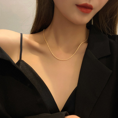 Japanese and Korean Simple Ins Style Simple Necklace Women's Cold Style Creative Personalized Trend Clavicle Chain Internet Celebrity Niche Pendant