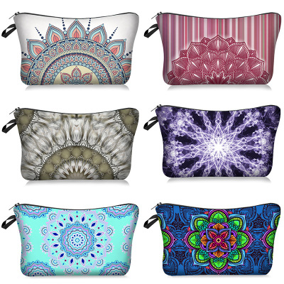 New Digital Printing Mandala Mandala Cosmetic Bag Storage Bag Ethnic Style Cross-Border Hot Clear Pattern