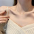 European and American Retro Geometric Fashion Titanium Steel Necklace Female Ins Style Fritillary Diamond Inlaid Clavicle Chain Graceful Personality Pendant