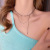 Retro Aloofness Style Diamond-Embedded Geometric Pin Titanium Steel Necklace Elegant Double-Layer Personalized Clavicle Chain Design Pendant