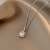 Women's Korean-Style Simple Ins Geometric Necklace Rhinestone Zircon Design Titanium Steel Pendant Personalized Cold Style Clavicle Chain