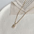 Titanium Steel Pendant Necklace Female Clavicle Chain Fashion Zircon Design Sense M Letter Necklace Temperament Ins Online Influencer Jewelry