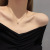 European and American Ins Fashion Geometry Pattern Zircon Titanium Steel Necklace Cold Style Personality Simple Hanging Minority All-Match Clavicle Chain