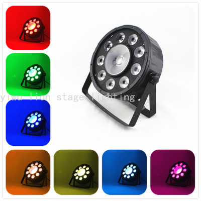 Factory Direct Black Flat 9+1 Four-in-One Full Color Par Light Wedding Stage Performance Background Light Dyed Light
