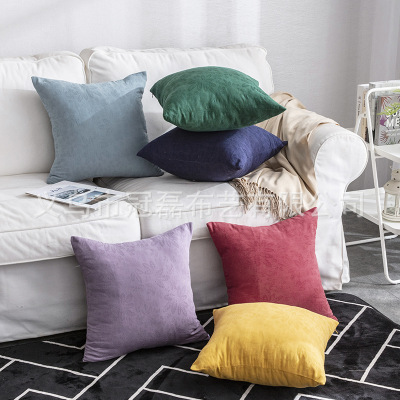 Cross-Border Cushion Sofa Cushion Office Chair Backrest Bed Head Backrest Cushion Washed Cotton Jacquard Pillow Cover