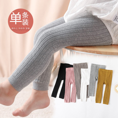 22 Spring, Autumn and Winter New Baby Princess Leggings Ins Wholesale Children's Solid Color Vertical Stripes Baby Pantyhose