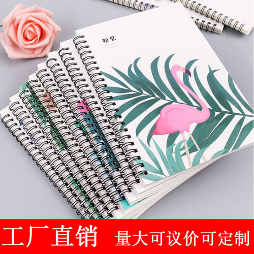 A5 Coil Notebook Cartoon Minimalist Coil Book Notebook Stationery Simple Student Homework Notepad Wholesale