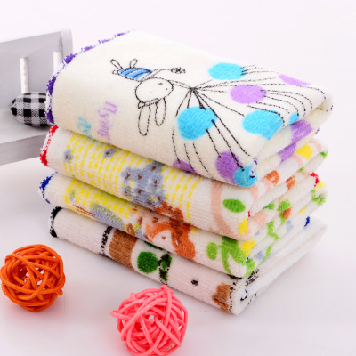 Towel Cotton Small Lace Cartoon Printed Square Scarf Covered Cute Soft Square Scarf Maternal and Child Supplies