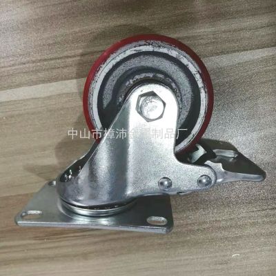 3-Inch Medium Caster Iron Core Caster Industrial Universal Wheel Equipment Shelf Big Foot Wheel with Brake