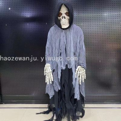Halloween Blood Gauze Cloak Bar Trick Costume Props Cos Cloak Clothes Grimace Skull Mask Dress up