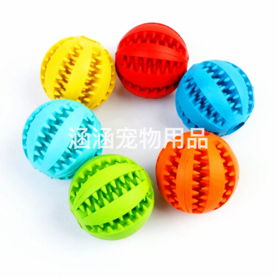 Pet Supplies Food Dropping Ball Dog Toys Educational TPR Leakage Molar Tooth Cleaning Elasticity Watermelon Teether Ball