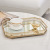 European-Style Gold Wrought Iron Glass Mirror Decorative Storage Tray Metal Circle Cake Dessert Tray Light Luxury Ornaments